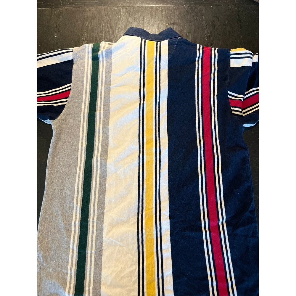 Chaps Ralph Lauren Mens Striped Rugby‎ Polo XL Short Sleeve Embroidered Logo - Picture 4 of 4
